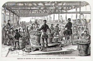 Servicio de Cena en la Sala de Oakum de la Prisión de Niños en Tothill Fields, de 