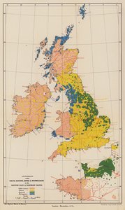 Nombres de asentamientos en las Islas Británicas y el norte de Francia (litografía en color)