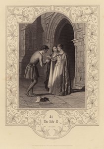 Shakespeare: Como gustéis, Acto 1, Escena 2 (grabado) de English School