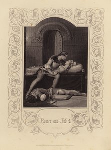 Shakespeare: Romeo y Julieta, Acto 5, Escena 3 (grabado) de English School