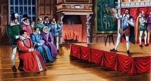 Obra de Shakespeare siendo representada en la Corte