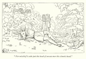 El Sueño de una Noche de Verano de Shakespeare; Oberón liberando a Titania del hechizo de English School