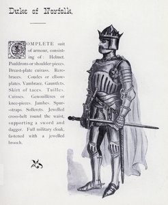 Duque de Norfolk en el Rey Ricardo III de Shakespeare (litografía)