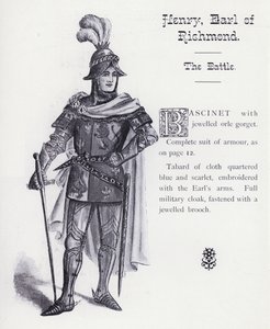 Enrique, Conde de Richmond, La Batalla en el Rey Ricardo III de Shakespeare (litografía) de English School