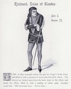 Ricardo, Duque de Gloucester, Acto I, Escena II en el Rey Ricardo III de Shakespeare (litografía)
