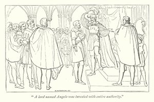 Medida por Medida de Shakespeare; Angelo investido con autoridad ducal