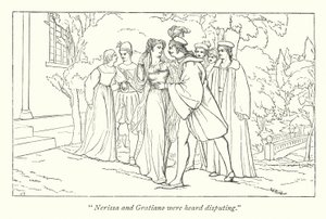 El Mercader de Venecia de Shakespeare; Porcia revelándose como los Doctores de Leyes pretendidos de English School