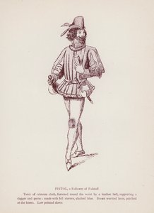 Las alegres comadres de Windsor de Shakespeare: Pistol, seguidor de Falstaff de English School