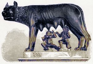 Loba Capitolina, ilustración de la Historia de Roma de Victor Duruy, publicada en 1884