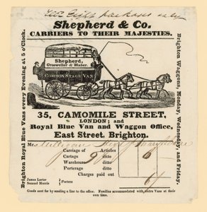 Factura de Shepherd & Co. De Brighton a Londres