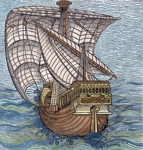 Barco del tiempo de Colón, de 