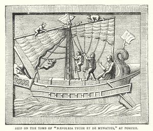 Barco en la tumba de "Naevoleia Tyche et de Munatius," en Pompeya de English School