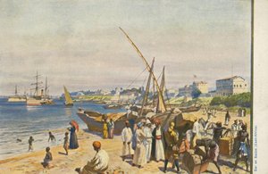 Barco en la playa, Dar es Salaam, Tanzania