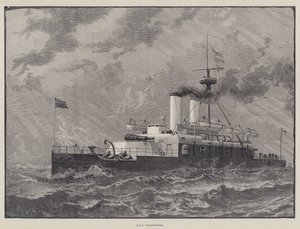 Barcos en la Revisión Naval del Jubileo de la Reina (grabado) de English School
