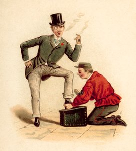 Negro zapato (cromolito) de English School