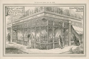 Tienda en la esquina de Cornhill y Gracechurch Street, City, Londres de English School