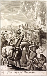 Sitio de Jerusalén por Nabucodonosor II de Babilonia, 597 a.C. (grabado) de English School