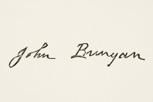 Firma de John Bunyan, de The National and Domestic History of England por William Hickman Smith Aubrey (1858-1916) publicado en Londres, c.1890 de English School