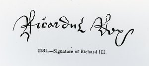 Firma de Ricardo III (1452-85) de English School