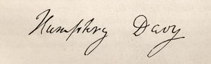 Firma de Sir Humphry Davy (1778-1829) de English School