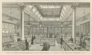 Platería de plata esterlina, joyería de oro y plata, y departamentos de relojes y relojes de Silber y Fleming de English School
