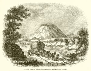 Colina de Silbury, Wiltshire.--Conjeturado como un túmulo colosal de English School