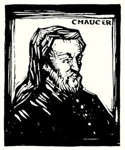 Retrato en Silueta, Geoffrey Chaucer de English School