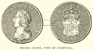 Corona de plata, época de Cromwell de English School