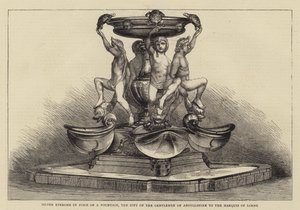 Epergne de Plata en forma de Fuente, el Regalo de los Caballeros de Argyllshire al Marqués de Lorne (grabado) de English School