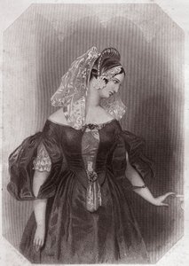 Silvia (Los dos caballeros de Verona) en - “Galería de las Mujeres de Shakespeare, colección de cuarenta y cinco retratos serios por los primeros artistas de Londres, enriquecida con notas críticas y literarias” circa 1838 - de “Galería de las mujeres de S