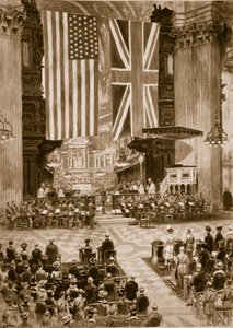 Cantando el himno nacional estadounidense en la Catedral de San Pablo, 20 de abril de 1917, 1914-19