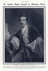 Sir Austen Henry Layard con vestimenta albanesa de English School