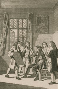 Sir Christopher Wren presentando al Rey Carlos II su plan para reconstruir la Ciudad de Londres