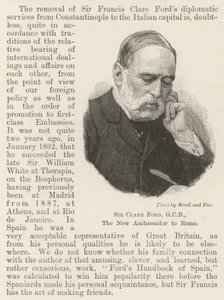 Sir Clare Ford, GCB, el nuevo embajador en Roma (grabado) de English School