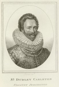 Sir Dudley Carleton, Vizconde de Dorchester (grabado) de English School