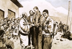 Sir Edmund Hillary revisita Nepal en 1963