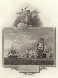 Sir Edwd Spragge forzando a la flota holandesa a salir de la boca del Támesis, 23 de julio de 1667 de English School