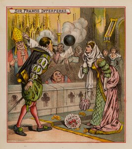 Sir Francis Drake y sus duendes (litografia en color) de English School
