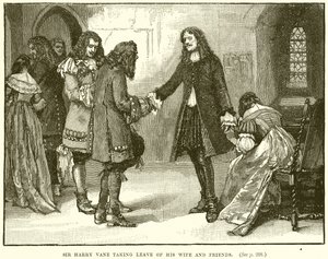 Sir Harry Vane despidiéndose de su esposa y amigos de English School