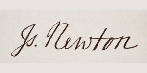 Firma de Sir Isaac Newton, de 