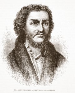Sir John Oldcastle, luego Lord Cobham, ilustración de La Historia del Protestantismo de James Aitken Wylie, pub. 1878 de English School