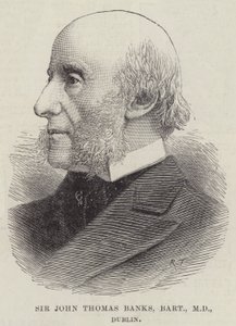 Sir John Thomas Banks, Baronet, MD, Dublín (grabado) de English School