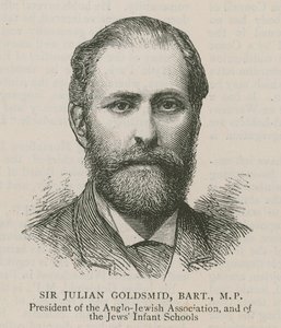 Sir Julian Goldsmid, Bart, MP, Presidente de la Asociación Anglo-Judía y de las Escuelas Infantiles Judías de English School