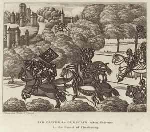 Sir Oliver du Guesclin capturado en el bosque de Cherburgo