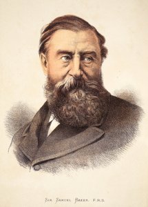 Sir Samuel Baker, ilustración de The Pictorial Edition of the Life and Discoveries of David Livingstone por J. Ewing Richie, pub. por A. Fullarton & Co., 1876