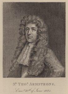 Sir Thomas Armstrong, militar y político inglés (grabado)