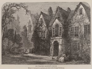 La casa de Sir Walter Raleigh (grabado) de English School