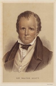 Sir Walter Scott (litografia en color) de English School