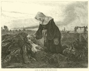Hermana de la Misericordia en el campo de batalla, septiembre 1870