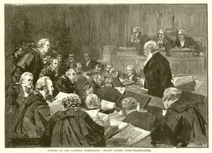 Sesión en la Comisión Parnell: Pigott bajo Interrogatorio de English School